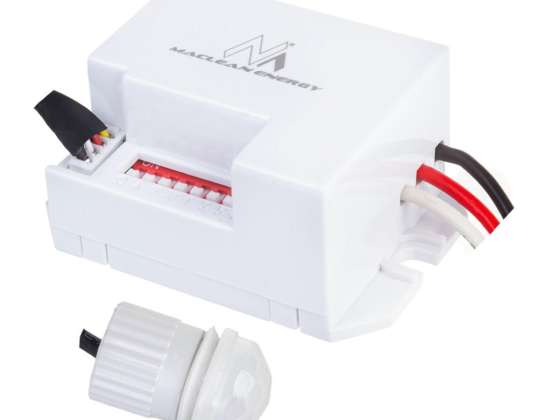 Maclean PIR-Bewegungssensor. mit externem Sensor.12 24V DC. 360°. MCE32 V