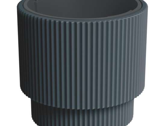 Maceta Milly Antracita DBMIN400, alta, acanalada, 20L, ideal para árbol de Navidad