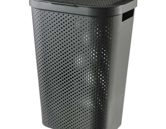 Curver Infinity Recycled Wäschekorb 60L Dunkelgrau