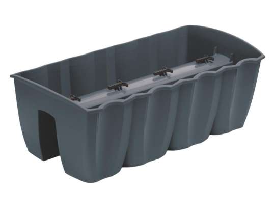 Balcony flower pot for balustrade DCRO600 Anthracite. capacity 18L