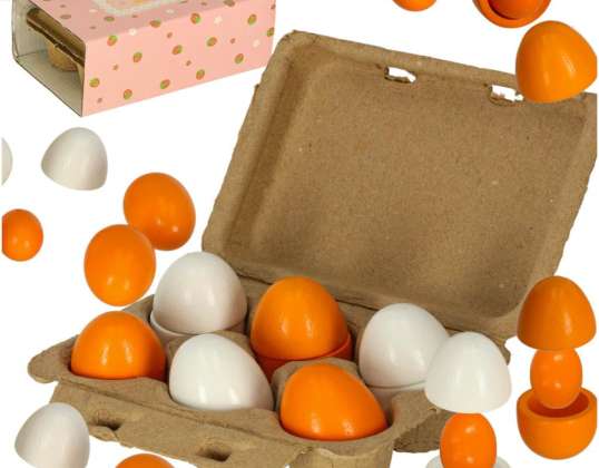 Montessori Holzeier zum Spielen herausnehmbares Eigelb