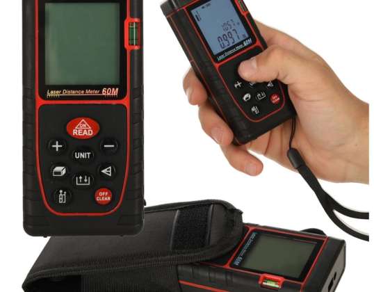 Laser avstandsmåler Digital vanntett IP54 3mm / 60m deksel batteridrevet KAFUWELL