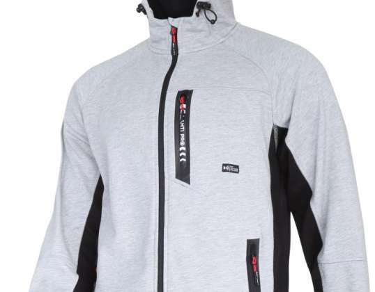 Grau-schwarzer Kapuzenpullover mit Reißverschluss "3xl".
