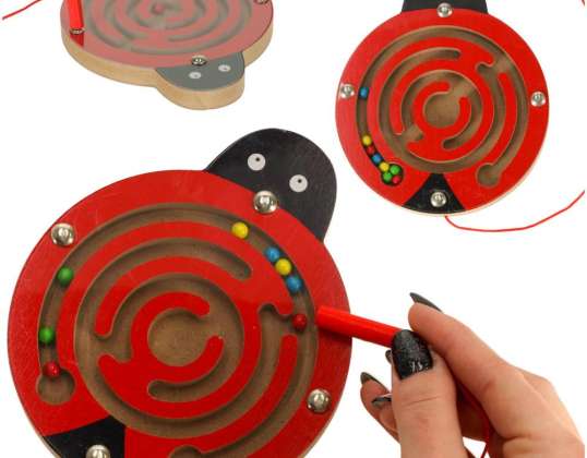 Magnetic maze of ladybug balls