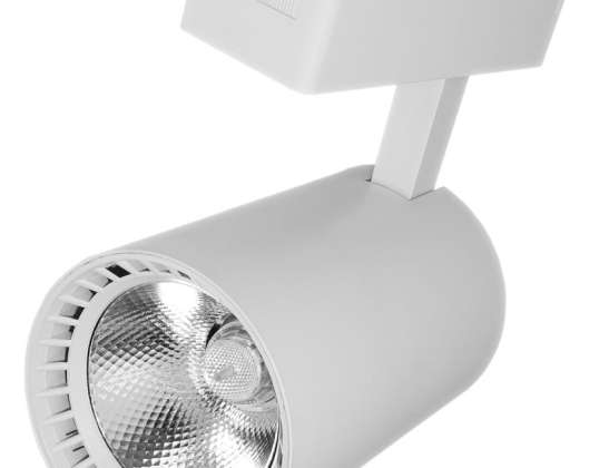 Lâmpada LED de loja projetor de trilho monofásico branco 30W 2250 lm luz fria 6000K