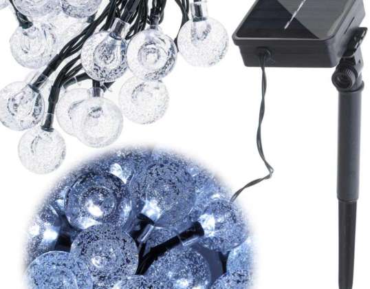 Lampes solaires de jardin boule 7m 50LED blanc froid