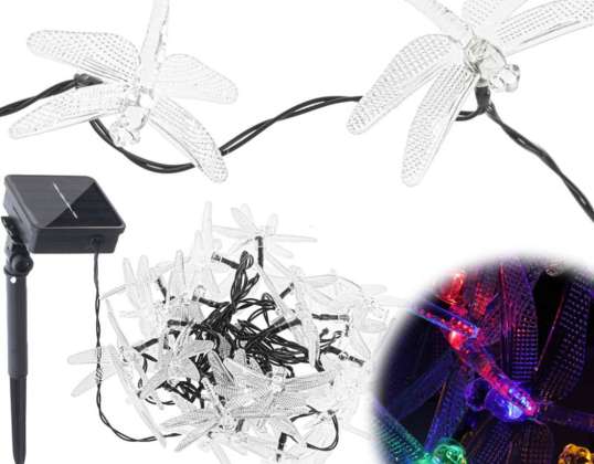 Luci solari da giardino libellule 6 5m 30LED multicolore