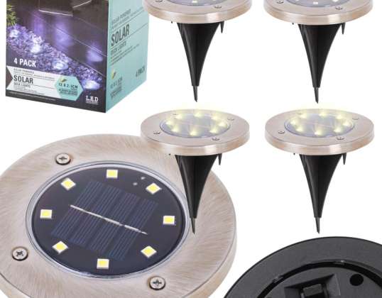 Aurinko maahan ajettavat puutarhavalaisimet 8LED 4kpl. lämmin valkoinen
