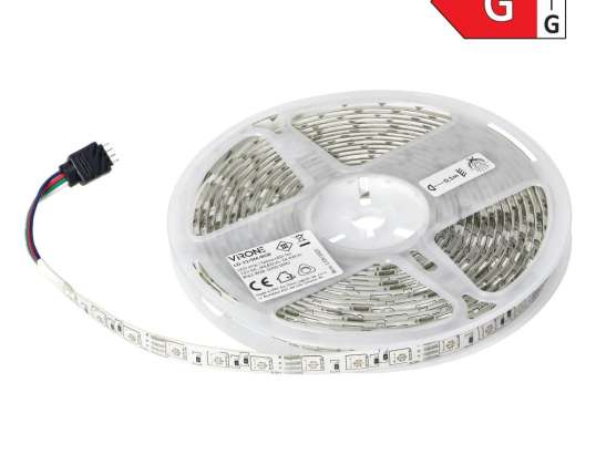Світлодіодна стрічка LD 13/5M/RGB 12V. 5050. 60 л/хв. 210 лм/м. 14,4 Вт/м. IP63. РГБ. 5 м