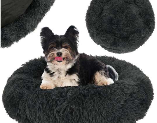 Cuscino in peluche per cucce per cani 60cm grigio