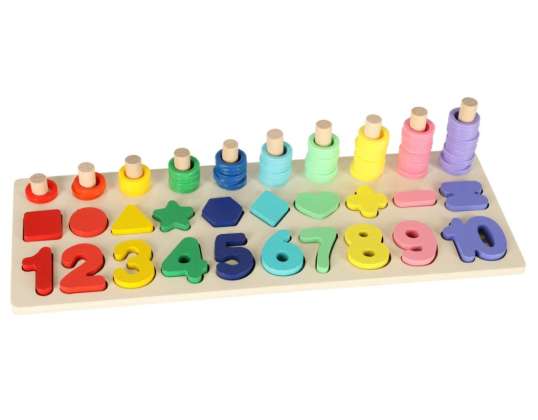 Trieur boulier en bois numéros montessori 3en1 13x36cm