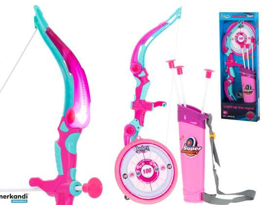 Arco con frecce e bersaglio, set da tiro rosa
