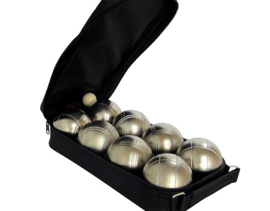 Boule-Set MASTER 8 mattgoldene Kugeln Nylonbezug