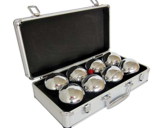 Petanqueset MASTER 8 chromen ballen F.I.P.J.P. in aluminium koffer