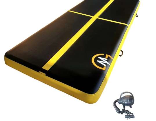 Airtrack MASTER felfújható szőnyeg 400 x 150 x 20 cm fekete sárga