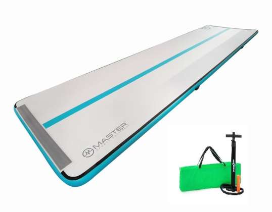 Airtrack MASTER S-Pro nafukovací žíněnka 600 x 150 x 10 cm - šedá - modrozelená