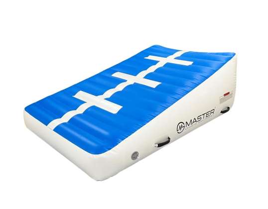 Tapis incliné MASTERJUMP 180 x 120 x 20-65 cm - bleu - blanc