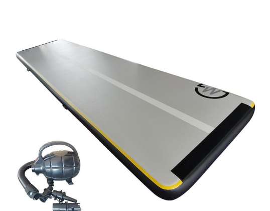 Tapis gonflable Airtrack MASTER S-Pro 800 x 200 x 20 cm - gris - noir