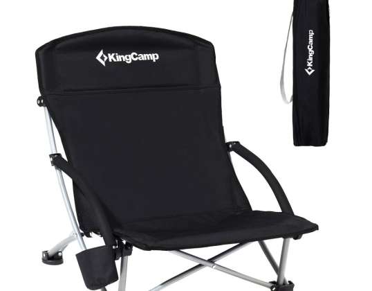 Camping-Klappstuhl KING CAMP Deluxe mit Armlehnen Stahl schwarz