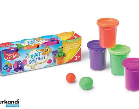 Kreativ lekedeig 4x114g 4 neonfarger Kartlagt