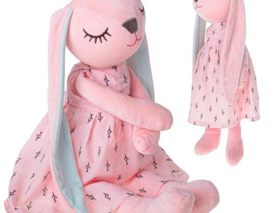 Mascotte peluche lapin rose 52cm
