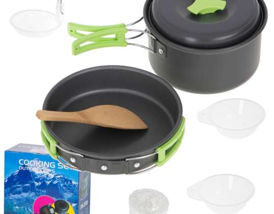 Set utensili turistici da mensa, pentola da campeggio, padella XL