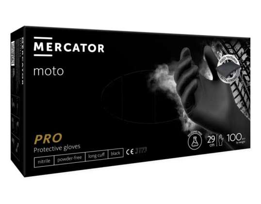 Gants en nitrile noir Mercator moto taille m 100pcs.