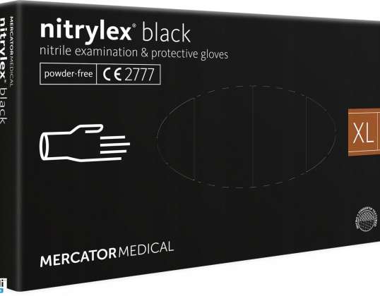 Nitril handschoenen zwart mercator nitrylex basis maat xl 100 stuks