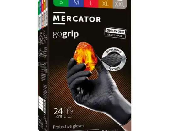Нитрилни ръкавици черни mercator gogrip една по една черни 100бр. Размер M