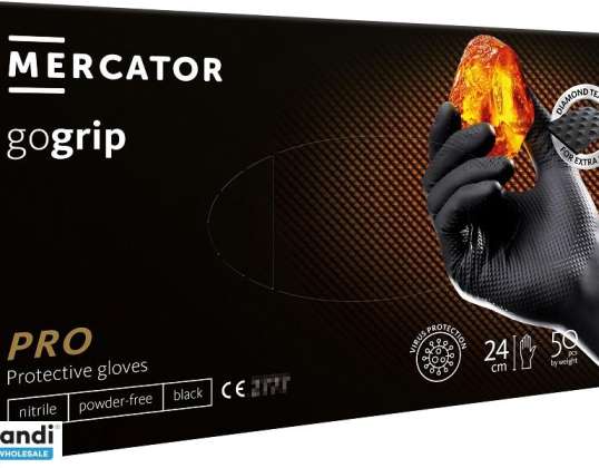 Schwarze Nitrilhandschuhe Mercator Gogrip Größe XL