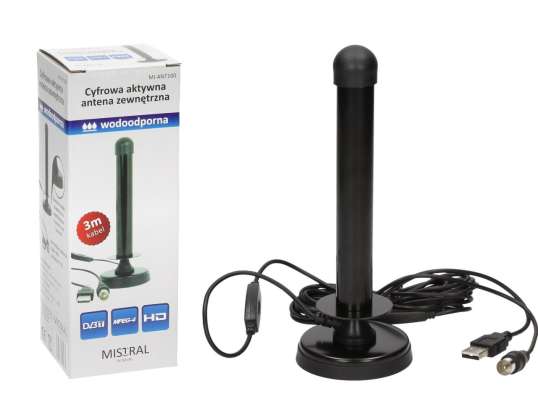Mistral Mi ANT100 Super Sensitive Wasserdichte Aktive CAR DVB T TV-Antenne mit Magnetfuß