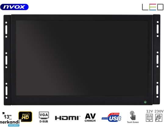 Kosketusnäyttö IPS avoin runko LED 13 tuumaa Full HD VGA HDMI USB AV 12V 230V