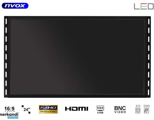 Atidaryti rėmo LED jutiklinį monitorių 24inch hdmi usb vga bnc 12v 230v full hd