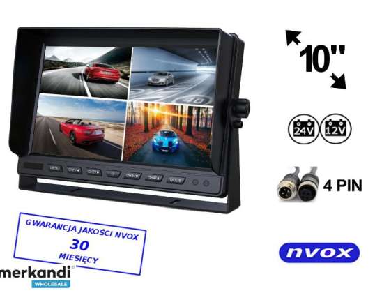 KFZ Monitor oder freistehender LCD 10 Zoll mit Unterstützung für 4 Kameras 4PIN 12V 24V... NVOX
