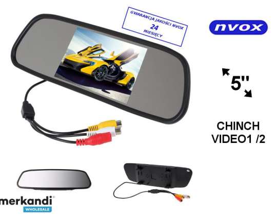 Moniteur de Recul Automobile LCD 5 Pouces LED dans le Rétroviseur AV 12V... NVOX NW5005M
