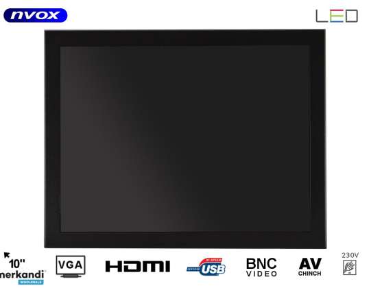 Monitor Open Frame LED 10 inches VGA HDMI USB BNC AV 12V 230V
