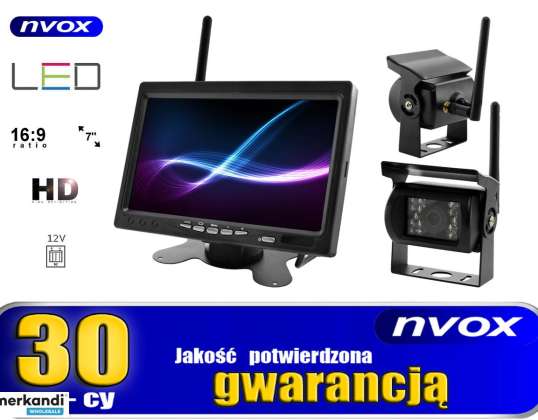 Zestaw monitor samochodowy lcd 7cali 12v 24v oraz 2 kamery bezprzewodowe