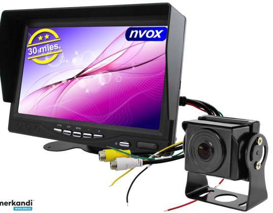 Monitor samochodowy  lcd 7cali 4pin 12v 24v oraz 1 kamera