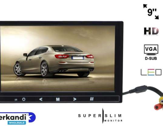 Car Monitor or Freestanding LCD 9 inch LED HD VGA HDMI AV 12V 230V