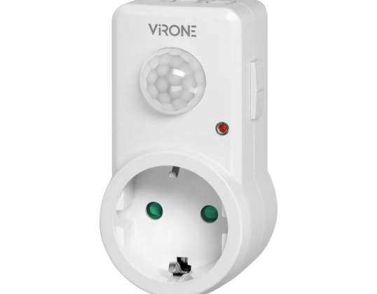 Датчик движения для розетки 120°. IP20. 280W. версия Schuko