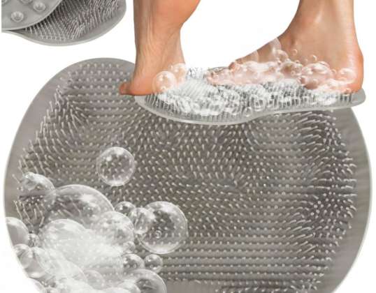 Lavador de espalda de pie de silicona con ventosas Masajeador de lavado de cepillo