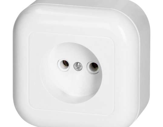 Vienkārša kontaktligzda n/t 2p 16A. 250V. FAN. balta