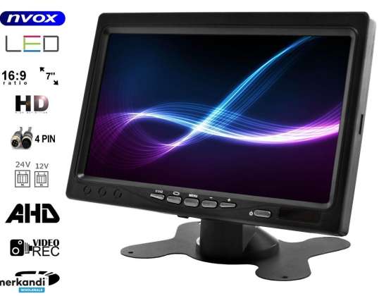 Nvox ahm612r s dualmonitor fahrzeug freistehendes lcd 7 zoll ahd/hd 4pin mit rahmen 12/24v set