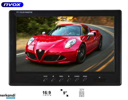 Монітор NVOX HT 990 для автомобілей з заднім оглядом або настільний LCD 9 дюймів AV з РАМОЮ 12V...  NVOX