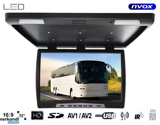 Moniteur suspendu au plafond LCD 22 pouces LED USB SD IR FM 12V 24V... NVOX RF 2289U BL 24
