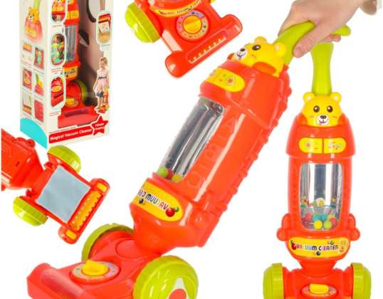 Vertical interactive vacuum cleaner for children with sound raspberry 46cm