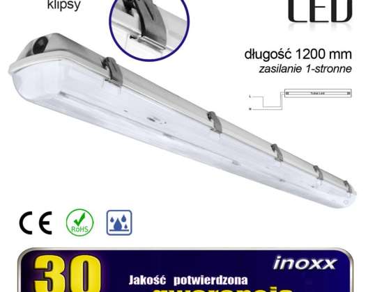 Industrielle hermetische IP65 LED Leuchte 1x120cm T8 G13 einseitig gespeist