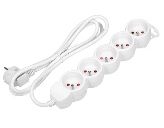 Alargador 5 tomas 2P Z. 3m H05VV F 3x1.0mm?