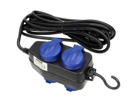 Workshop extension cord IP44 splash-proof 4 sockets 2 2 2P Z schuko IP44 rubber cable H05RR F 3x1.5 length 10m