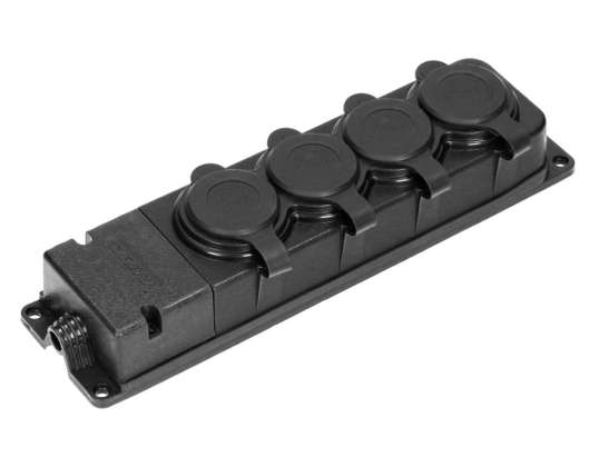 Брызгозащищенный и ударопрочный сплиттер. IP44. 4 розетки 2P Z. 16А. 230 В переменного тока. резина. Огнезащитных
